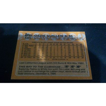 1988 Topps Card # 585 Ozzie Guillen Excellent-Mint (6) Chicago White Sox