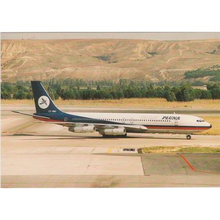 Pluna Boeing B707 387B Civil Aviation Postcard (A18636)