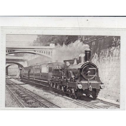 Locomotive near Abbey gardens Reproduction Postcard unused VGC