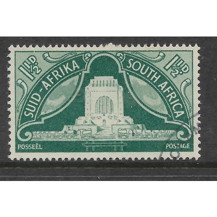 SOUTH AFRICA 1949 1 1/2d MONUMENT BLUE GREEN SG 132 FINE USED