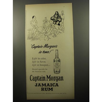 1950 Captain Morgan Jamaica Rum Advertisement - Captain Morgan's in town!