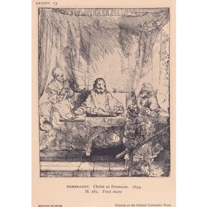 Rembrandt Christ Emmaus Medieval 1654 Painting Postcard