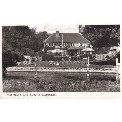 The Shoe Inn Exton Hampshire Old Real Photo Postcard