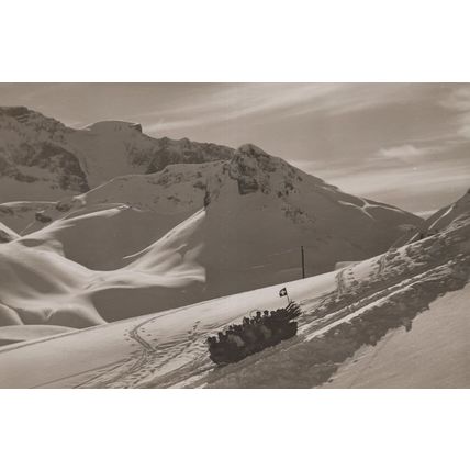 Adelboden Skiing Fram Hahnenmoos-Pass Transport Switzerland Postcard