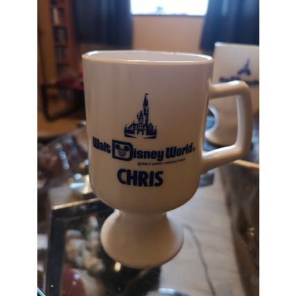 Walt Disney World Glass Milk Pedestal Mug Personalised Chris