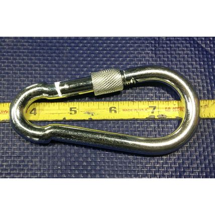 4.5'' Heavy Duty Steel Metal Screw Lock Carabiner Hook Snap Clip 3/8" d ring