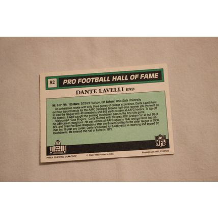 Dante Lavelli 1990 Swell Pro Football Hall of Fame NO. 82