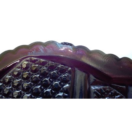 Vintage Imperial Rose Pattern Red Carnival Glass Butter Cheese Dish Arthor Lorch