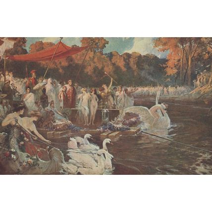 Jan Styka The Pleasures Of Nero Antique Polish Painting Postcard