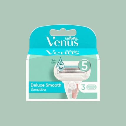 Gillette Venus Deluxe Smooth Sensitive Pack of 3 X 4 = 12 Blades with Vitamin E