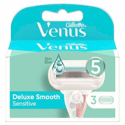 Gillette Venus Deluxe Smooth Sensitive Pack of 3 X 2 = 6 Blades with Vitamin E