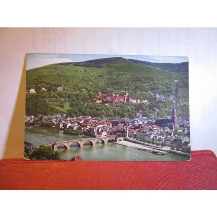 AERIAL VIEW, HEIDELBERG, GERMANY, unused vintage postcard =