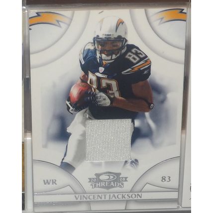 2008 Threads VINCENT JACKSON (Chargers) Jersey Patch #119 234/250