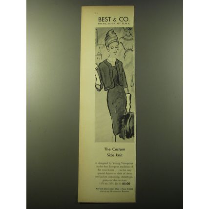 1960 Best & Co. Young Viewpoint dress and jacket Ad - The custom size knit