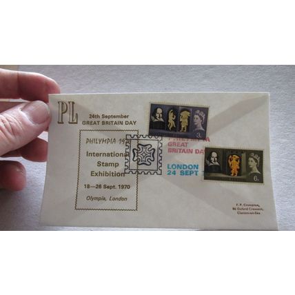 1970 Cover - Philympia Stamp Exhibition - William Shakespeare uptown 6d