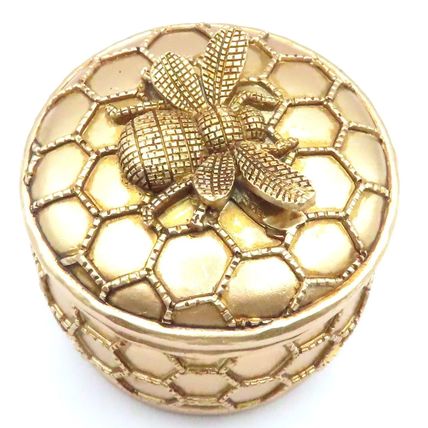 Bee Trinket Box with Hexagon Pattern 6.5 CM Great Gift Idea Home Decor Christmas