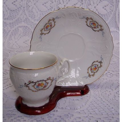 Royal Prague Lesov Concordia Fine Bohemia Porcelain Czech Republic Teacup Saucer