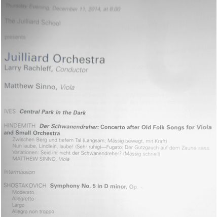 10 Juilliard School Playbills lot, 2014-15 Lincoln Center, NYC