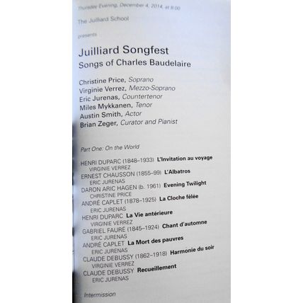 10 Juilliard School Playbills lot, 2014-15 Lincoln Center, NYC