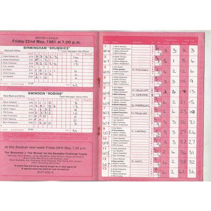 Birmingham Brummies Speedway Programmea. (14 PROGRAMMES JOB LOT)