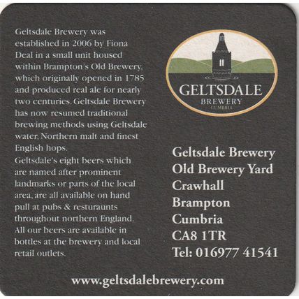 BEER MAT - GELTSDALE BREWERY - VARIOUS BEERS - (Cat No 001) - (2008)
