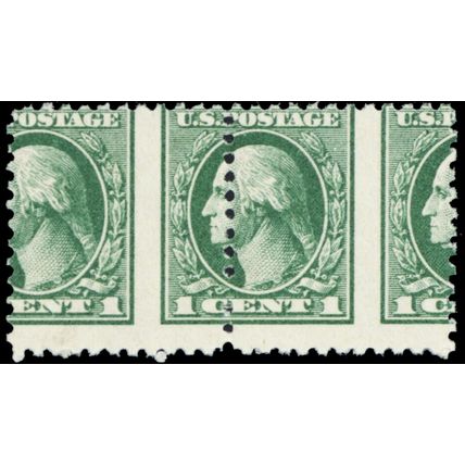 525, Mint NH 1¢ Scarce Large Misperfed Error Pair - Stuart Katz