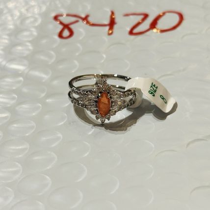 NIB Bomb Party Sz8 BP RBP6378 Coming In Hot LC Sunrise Orange Quartz Rhodium Pl