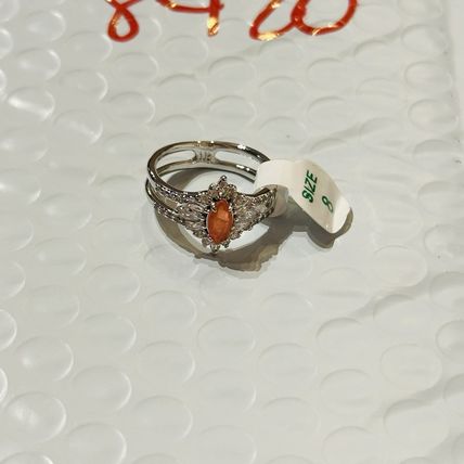 NIB Bomb Party Sz8 BP RBP6378 Coming In Hot LC Sunrise Orange Quartz Rhodium Pl