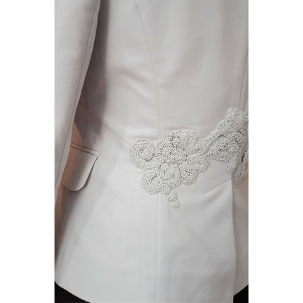 Coast Fairies & Tuxedos Light Blue Fitted Short Cotton Embroidered Jacket 12 UK