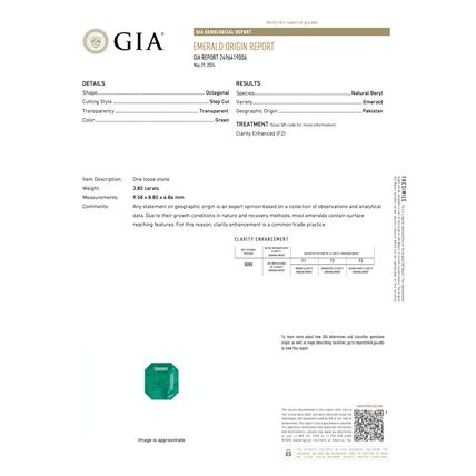 Swat Emerald 3.80 carats GIA certified - Natural Emerald Loose Gemstone