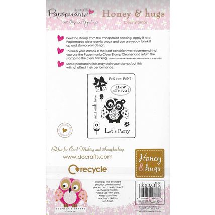 Papermania. Honey & Hugs Stamp Set. Stamping Cardmaking Scrapbooking Crafts