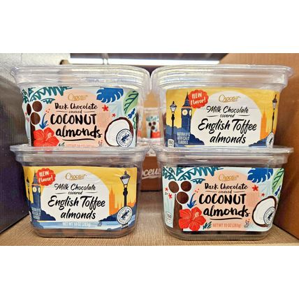Choceur Milk Chocolate English Toffee & Dark Chocolate Coconut Almonds (4 Tubs)