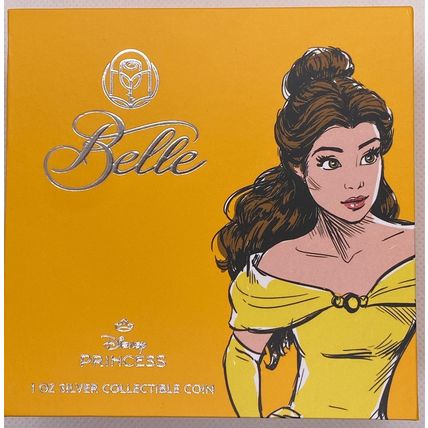 1 oz 2024 Agoro Silver Collectible Coin Belle Disney Princess Mintage 2000