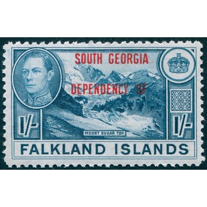 South Georgia 1944 1s deep blue SGB8 unused