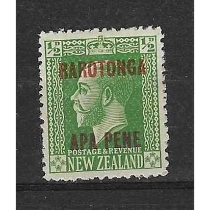 COOK ISLANDS 1919 GV RAROTONGA APA PENE OVERPRINT 1/2d MINT SG56