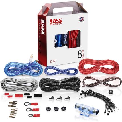 BOSS Audio Systems KIT2 8 Gauge Complete Car Amplifier Installation Wiring Kit w