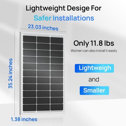 ECO-WORTHY 400W Solar Panels 4Pcs 100 Watt 18V Monocrystalline Solar Panel Modul