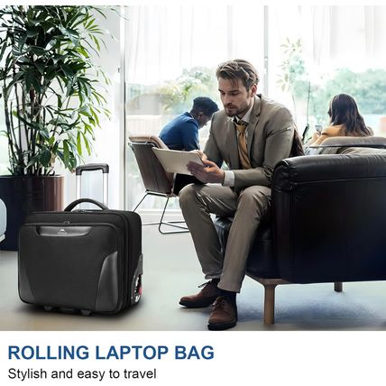 MATEIN Rolling Laptop Bag, Mens Large Briefcase with Big Wheels Fits 17.3 Inch N