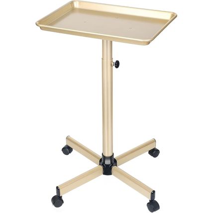 Salon Tray, Champagne Gold Salon Rolling Tray, Salon Service Tray Cart with Adju