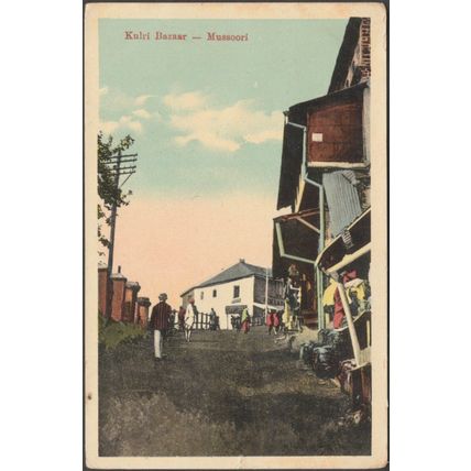 Kulri Bazaar, Mussoori, c.1910 - Moorli Dhur Postcard