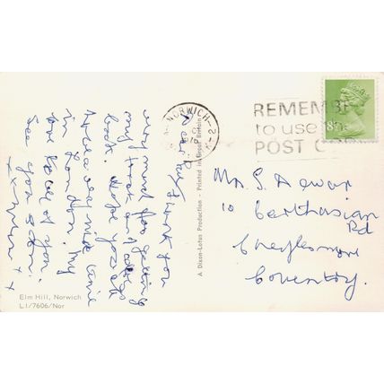 Postcard Elm Hill, Norwich, Norfolk