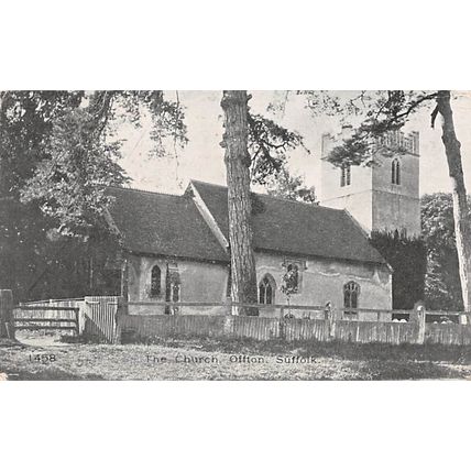 The Church, Offton, Suffolk : Pawsey printed postcard 1458
