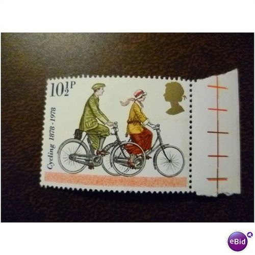 1978 GB Cyclists touring bicyles printers colour marks mint stamp SG1068