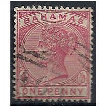 Bahamas 1884 SG48 1d Carmine-Rose Wmk Crown CA Good/Fine Used . . .