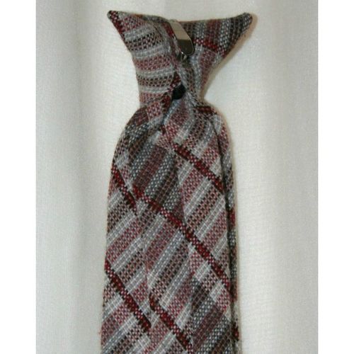 Mens Vintage 1970 Striped Clipper Clip on Tie