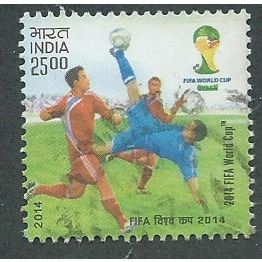 IND 2014 25R 'FOOTBALL WORLD CUP ' FINE USED (EBID50-958)