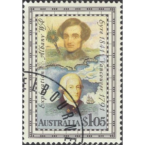 AUSTRALIA, Eyre and Vancouver, blue 1991, $1, #2