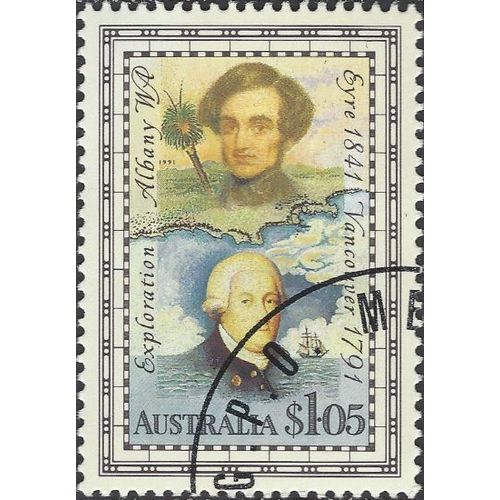 AUSTRALIA, Eyre and Vancouver, blue 1991, $1, #3
