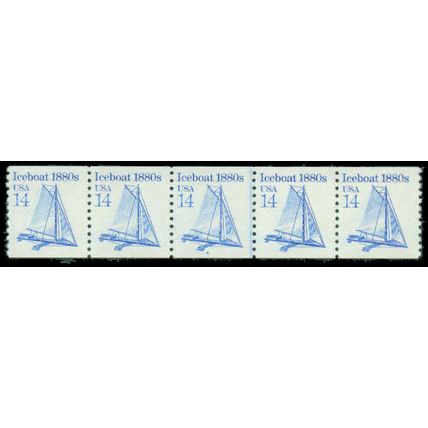 2134 14c Iceboat Very Fine MNH Dry Gum PNC 4/5 P0249