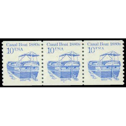 2257 10c Canal Boat Fine MNH Dry Gum PNC 1/3 R0197